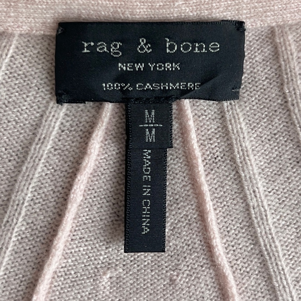 rag & bone Ace Cashmere V-Neck Sweater in Pink - sz M - Picture 12 of 13